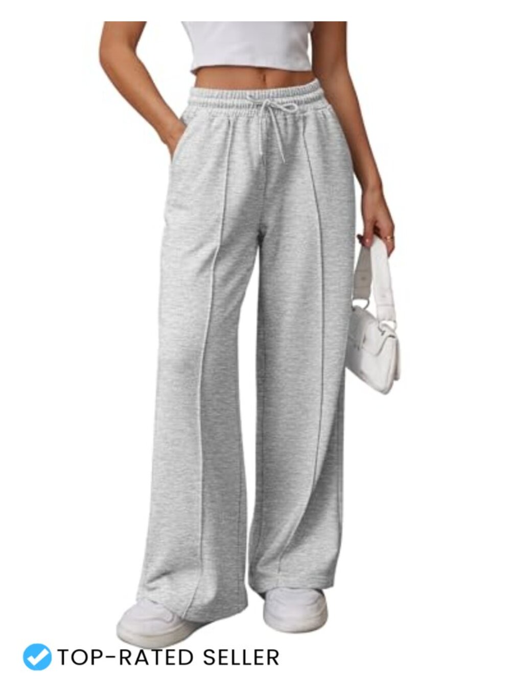 High Waisted Wide Leg Sweatpants Baggy Joggers with Pockets Lounge Travel Yoga - Picture 1 of 6